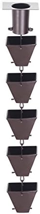Nutshell Stores Medium Square Cups Rain Chain - Bronze - 15 Feet