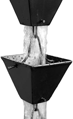 Nutshell Stores Medium Square Cups Rain Chain - Black - 14 Feet