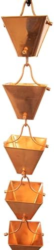 Nutshell Stores Medium Square Cups Rain Chain - Copper - 11 Feet