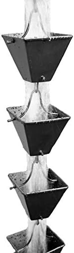 Nutshell Stores Medium Square Cups Rain Chain - Black - 12 Feet