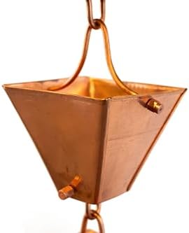 Nutshell Stores Medium Square Cups Rain Chain - Copper - 8 Feet