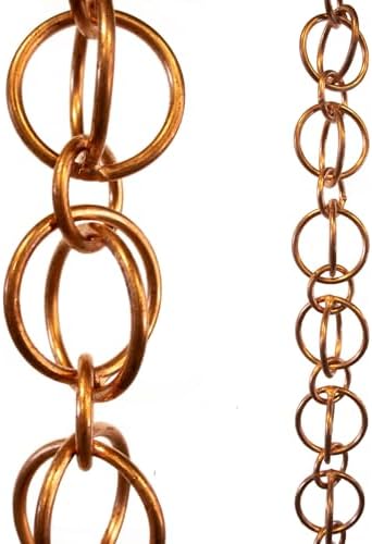 Nutshell Stores Double Loops Rain Chain - Copper - 13 Feet