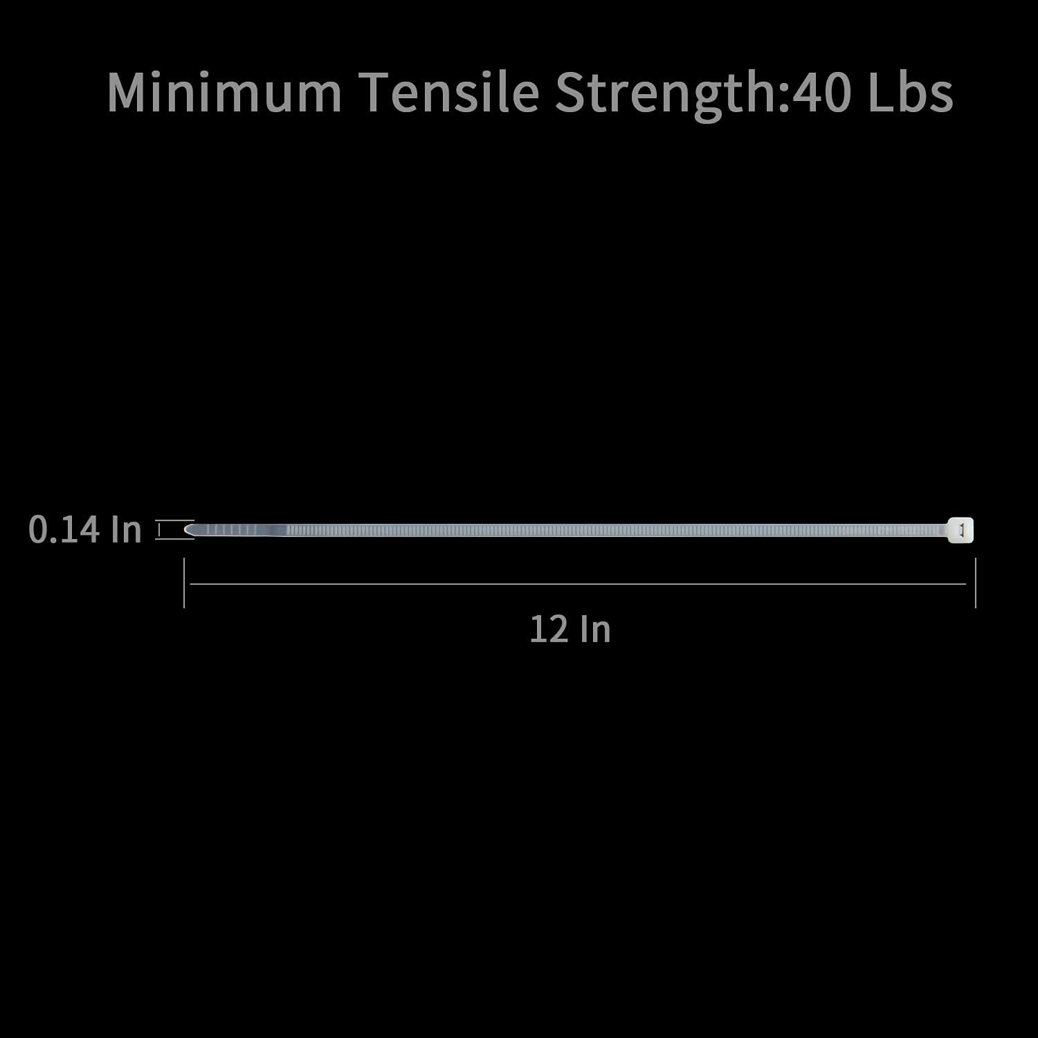 XINGO Cable Zip Ties (500 Pack), 40 Pounds Tensile Strength-Heavy Duty, Ultra Strong Durable Zipties, Self-Locking UV Resistant Nylon Plastic Wire Ties for indoor and outdoor (12 Inch, White)