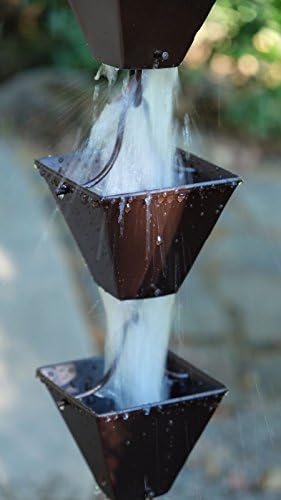 Nutshell Stores Medium Square Cups Rain Chain - Bronze - 15 Feet