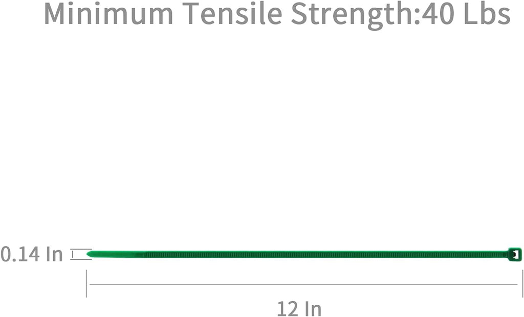 XINGO Nylon Cable Zip Ties Self Locking Plastic Wire Ties with 40 Lbs Tensile Strength for Indoor and Outdoor 12 Inch 500 Pack Green