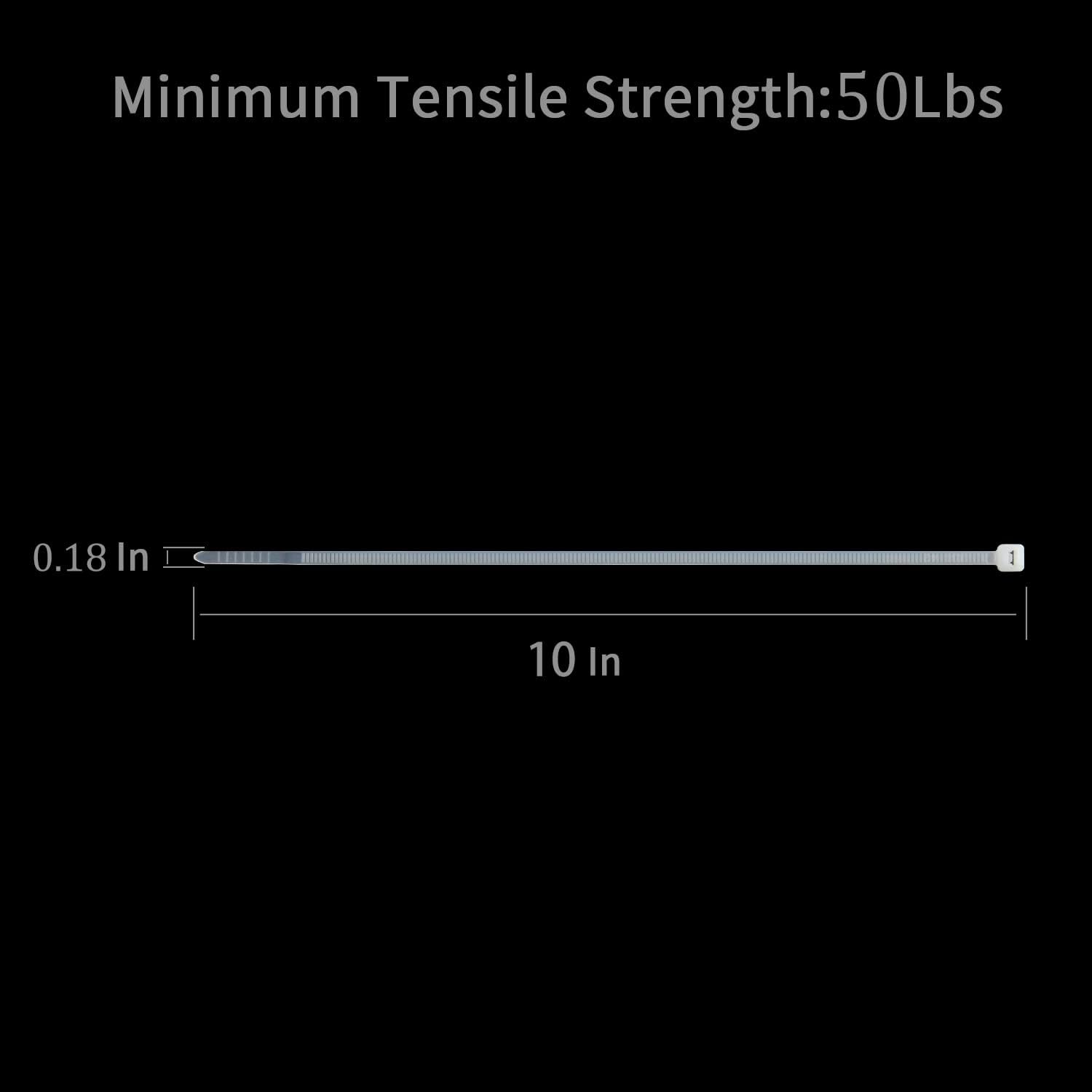 XINGO 100PCS Cable Zip Ties Heavy Duty, Premium Nylon Plastic Wire Ties with 50 Pounds Tensile Strength, Self-Locking Black Nylon Zip Ties for Indoor and Outdoor (10 inch, White)