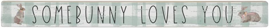 Simply Said, INC Talking Sticks 16" x 1.5" Wood Sign TLK1407 - Somebunny Loves You