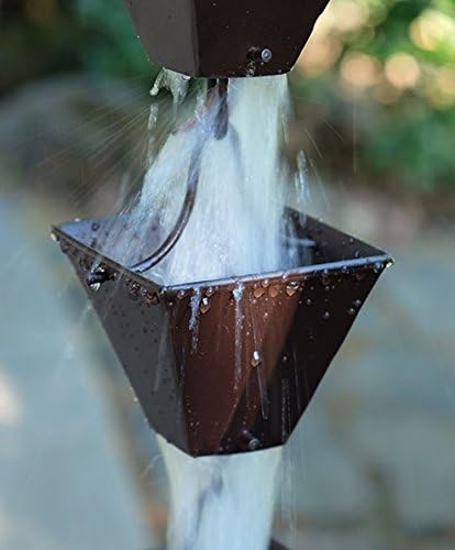 Nutshell Stores Medium Square Cups Rain Chain - Bronze - 18 Feet