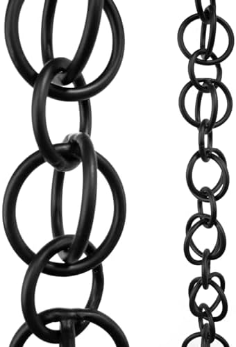 Nutshell Stores Double Loops Rain Chain - Black - 10 Feet