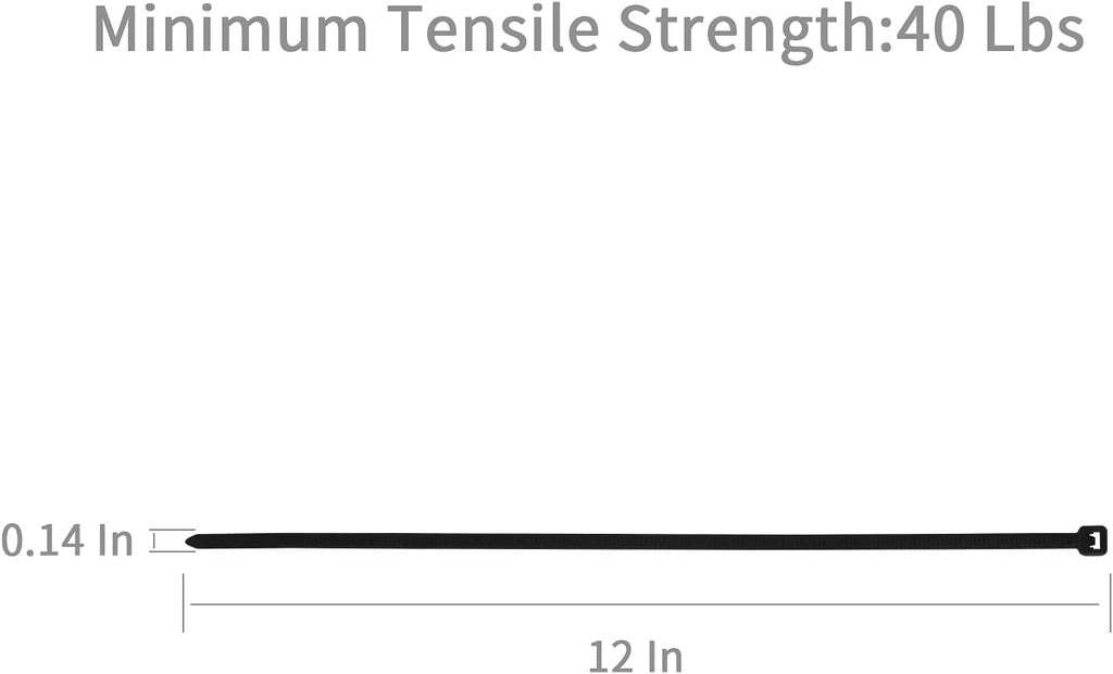 XINGO 12 Inch Black Cable Zip Ties (500 Pack), 40 Pounds Tensile Strength-Heavy Duty, Self-Locking UV Resistant Nylon Plastic Wire Ties for Indoor and Outdoor Use