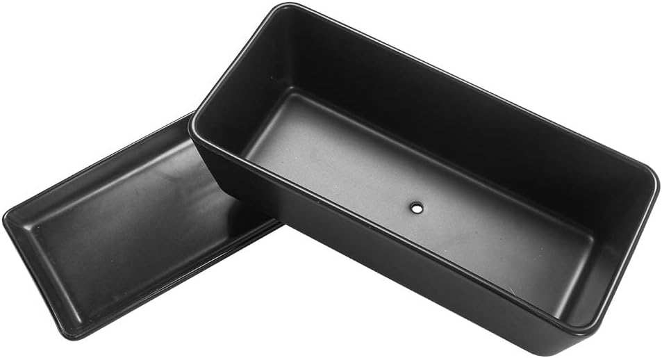 SQOWL 10 inch Ceramic Rectangular Succulent Planter Window Box Flower Planter Pot with Saucer for Indoor Plants Black