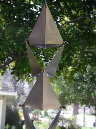 Nutshell Stores Origami Rain Chain - Stainless Steel - 19 Feet