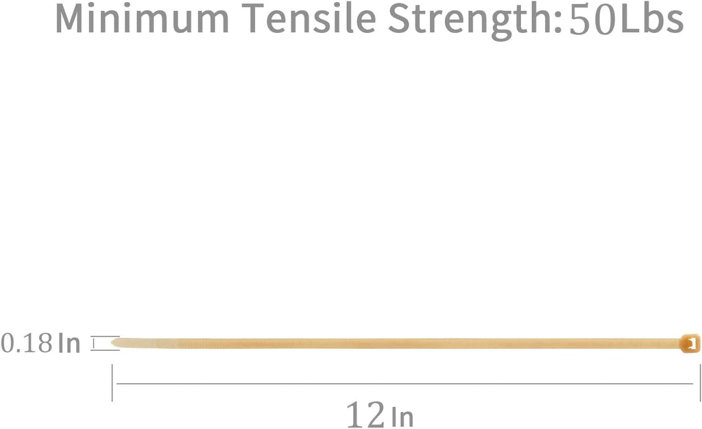 XINGO 1000 PCS Gold Zip Ties 12 Inch, 60 LBS Tensile Strength, Self-Locking Nylon Plastic Nylon PA66 Wire Ties for Indoor and Outdoor Use