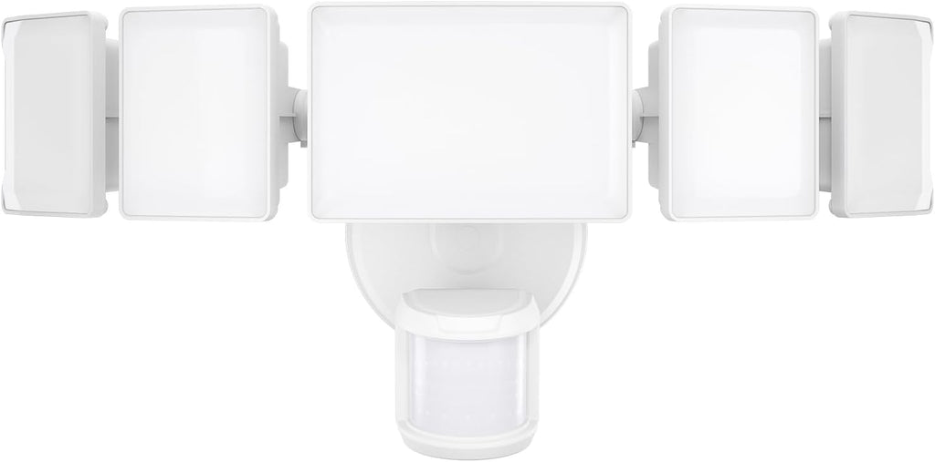 Olafus 100W Motion Sensor Outdoor Lights, 10000LM 6500K Daylight Flood Lights Outdoor Motion Sensor, Dusk to Dawn Outdoor Lighting, IP65 Waterproof Motion Detector Lights for Outside, White
