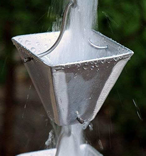 Nutshell Stores Medium Square Cups Rain Chain - Aluminum - 11 Feet