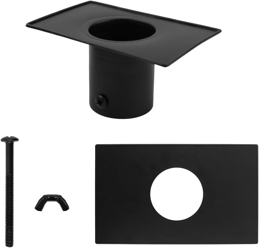 Rain Chain Gutter Adapter, Metal Rain Chain Adapter with Bolt Black Powder Coated Rust Resistant Rain Chain Gutter Installer for Rain Chain Outside Gutters Downspout Accessories