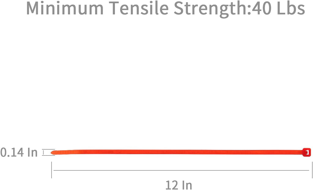 XINGO Nylon Cable Zip Ties Self Locking Plastic Wire Ties with 40 Lbs Tensile Strength for Indoor and Outdoor 12 Inch 500 Pack Red