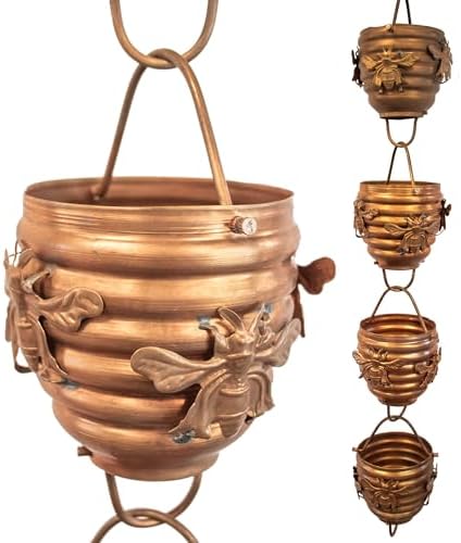 Nutshell Stores Honeybee & Hive Copper Rain Chain - Copper - 10 Feet
