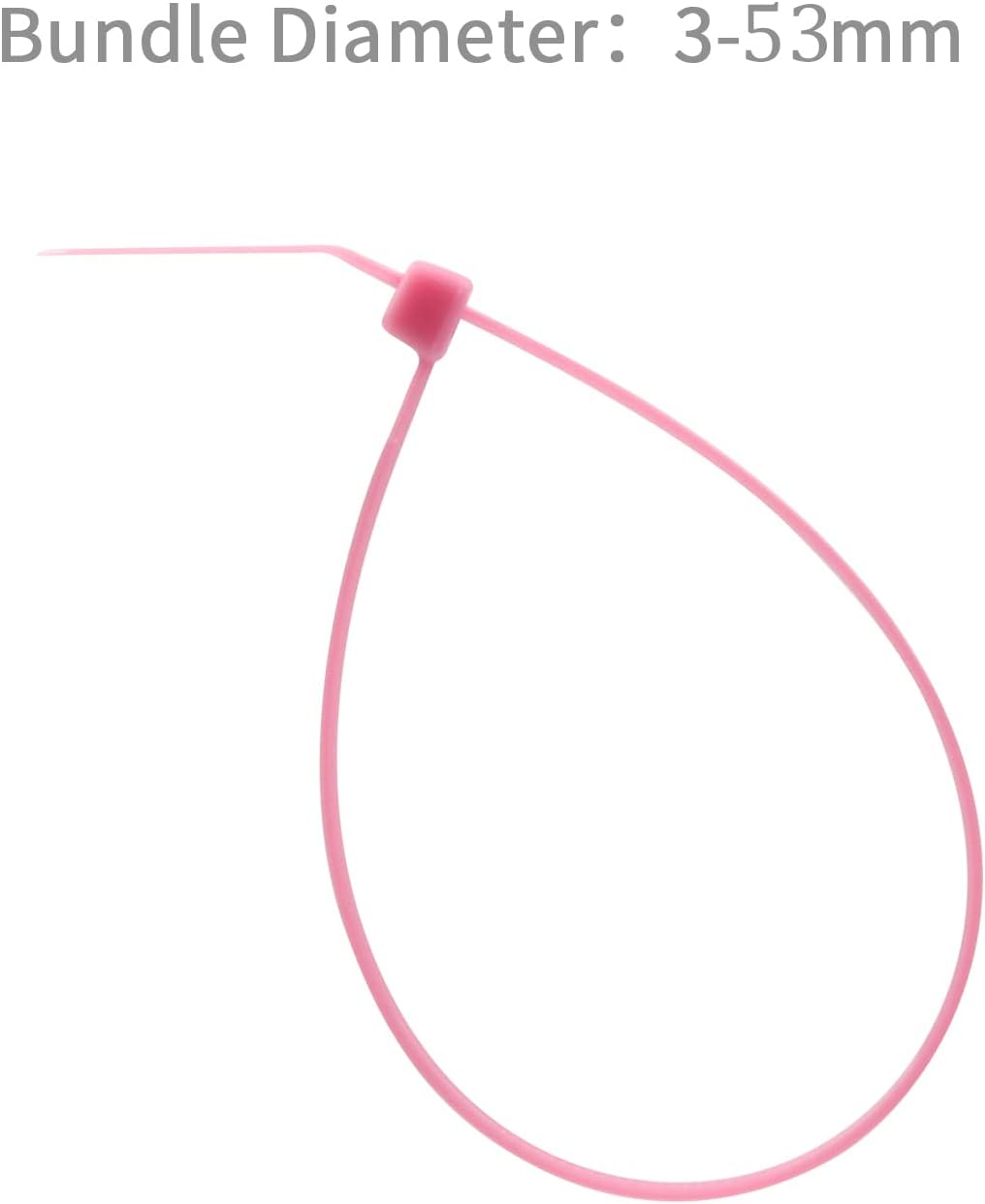 XINGO 1000 PCS Pink Zip Ties 8 Inch, 60 LBS Tensile Strength, Self-Locking Nylon Plastic Nylon PA66 Wire Ties for Indoor and Outdoor Use