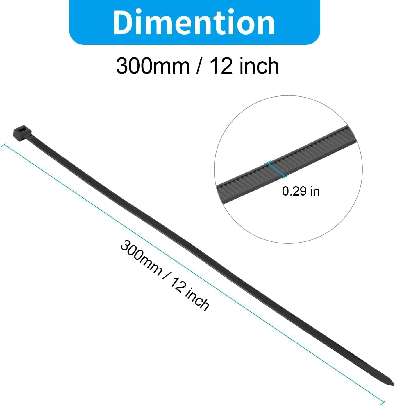 XINGO 12 Garden Green Zip Ties Heavy Duty 100 Pack, 120 LBS Tensile Strength, Premium Nylon Cable Wire Ties, Self-locking Plastic Ties for Indoor and Outdoor Use