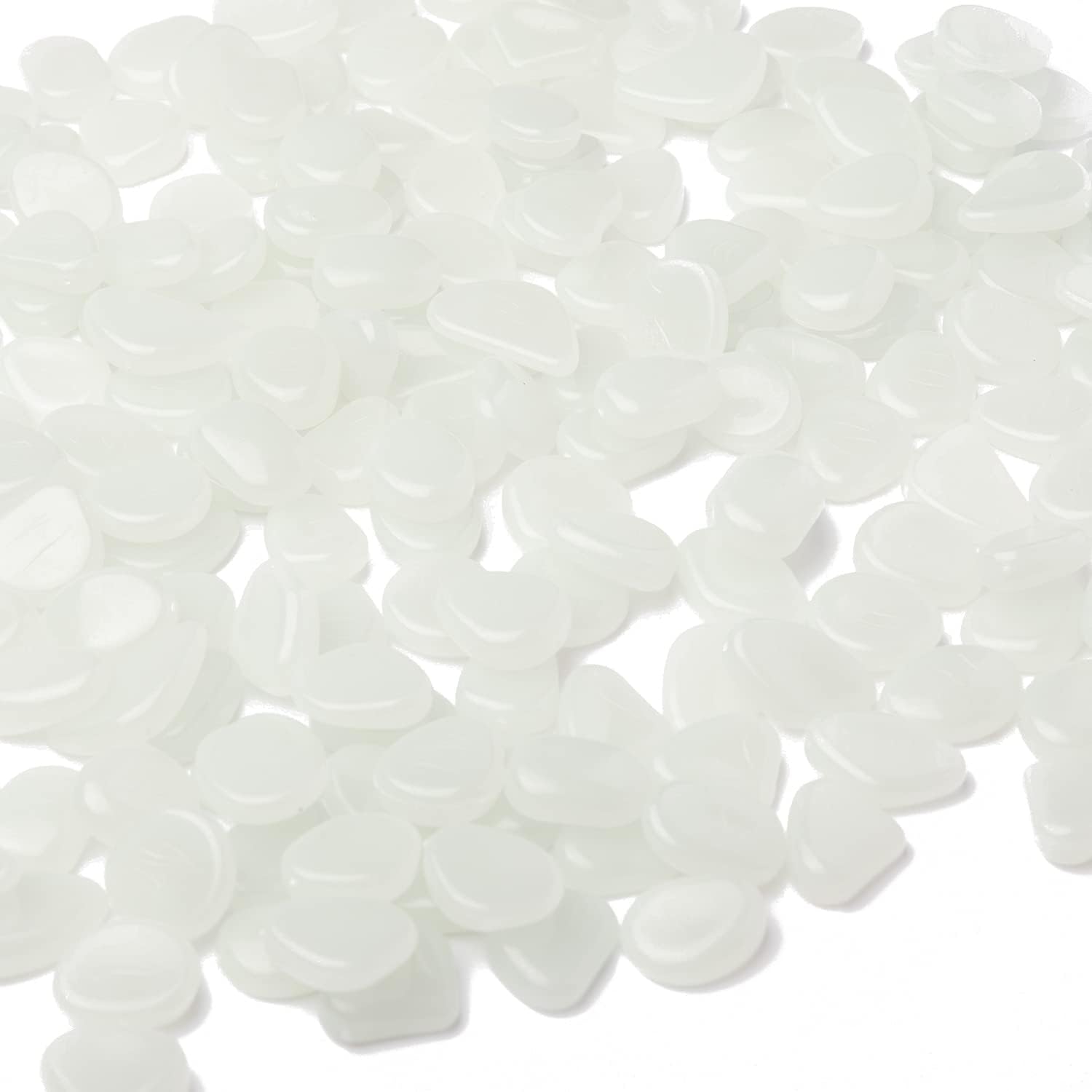 Oubest Glow in The Dark Pebbles/Glow Stones/Glowing Rocks Blue Decor for Garden/Fish Tank/Aquarium/Walkway/Driveway/Plant Pots/Bonsai (200, White)