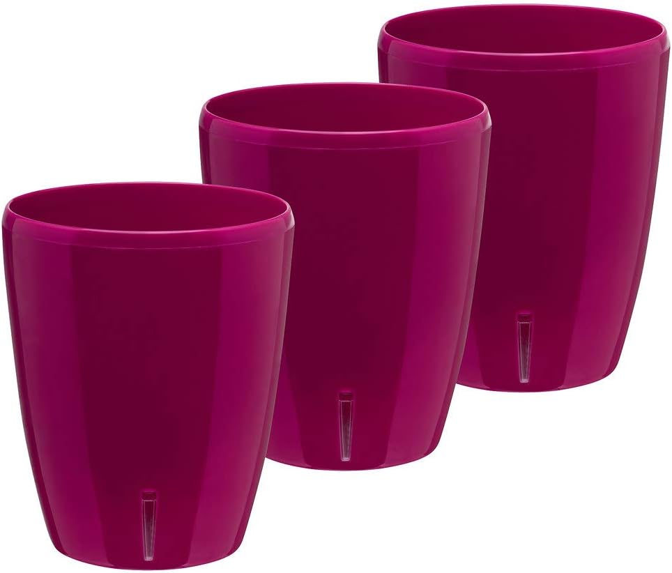 Santino 4.9 Inch ORCHIDEA Self Watering Pots for Orchids in Lilac (Set of 3) - Decorative Wicking Planter with w/Great Aerification, Drainage and Water Level Indicator