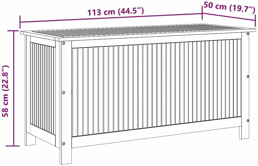 vidaXL Outdoor Storage Box - Wooden Deck Cabinet for Patio/Garden with Water-Resistant Lining, Farmhouse Style