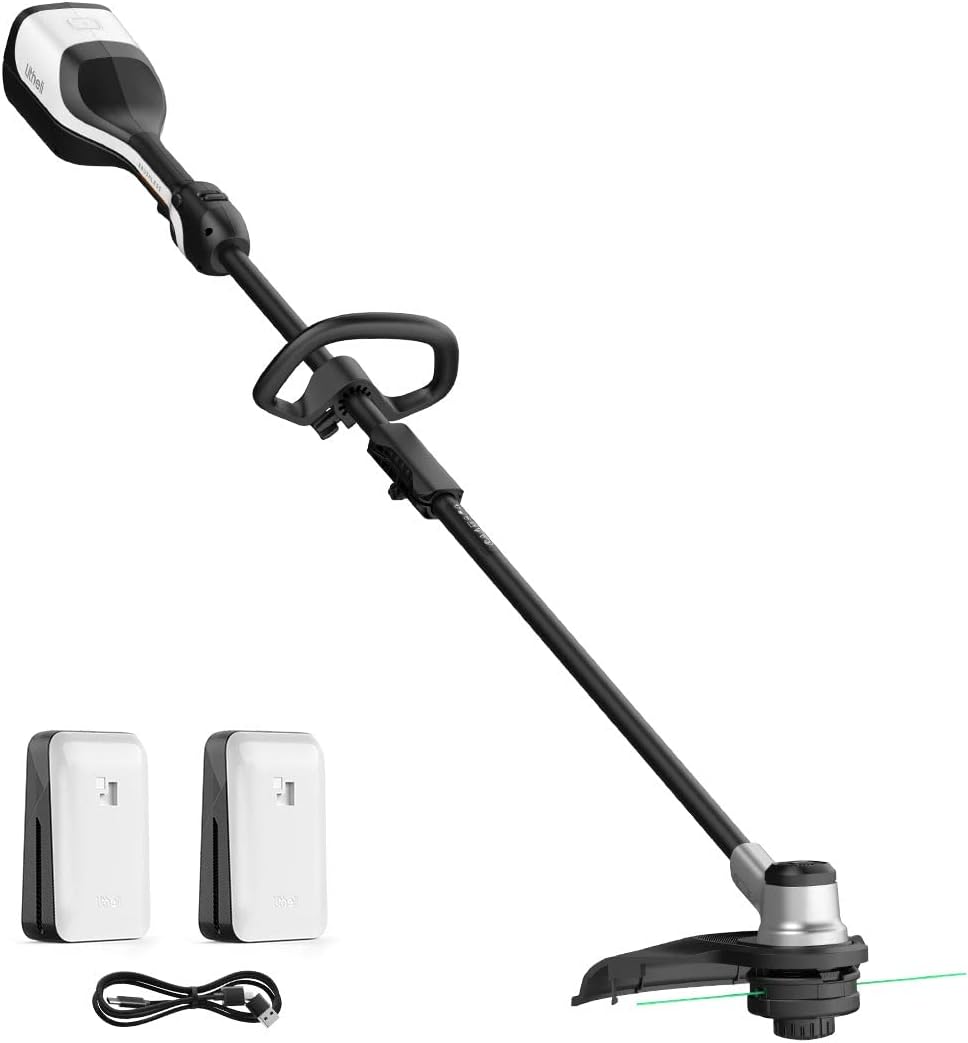Litheli 2x20V Cordless String Trimmer, 14" Brushless Battery Powered Weed Eater, Electric Weed Wacker with Dual Line Bump Feed, Grass Trimmer for Lawn Care, U20 Series with 2x2.5Ah Batteries.