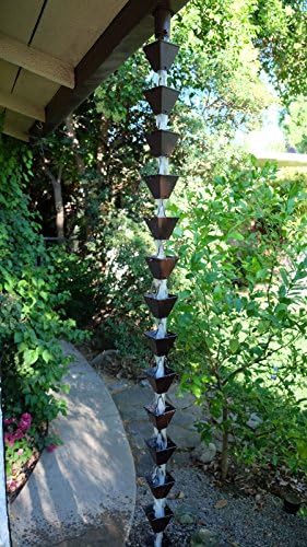 Nutshell Stores Medium Square Cups Rain Chain - Bronze - 10 Feet