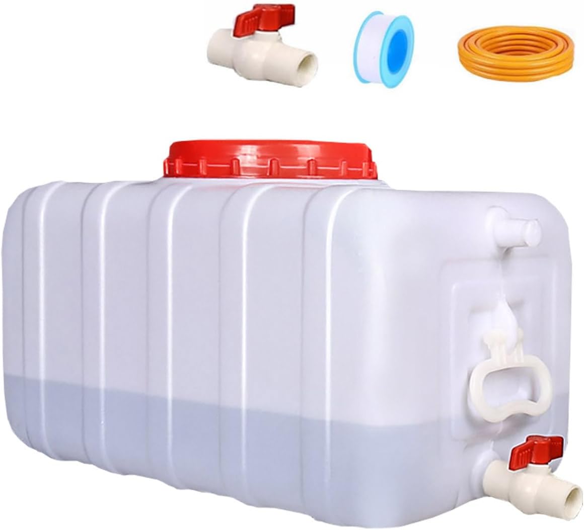 Portable Water Tank 50gal Water Storage Tank for Camping with Spigot Hose Plastic Water Container Water Storage Container for Emergency Water Storage Hiking Outdoor(Size:52gallon / 200L)