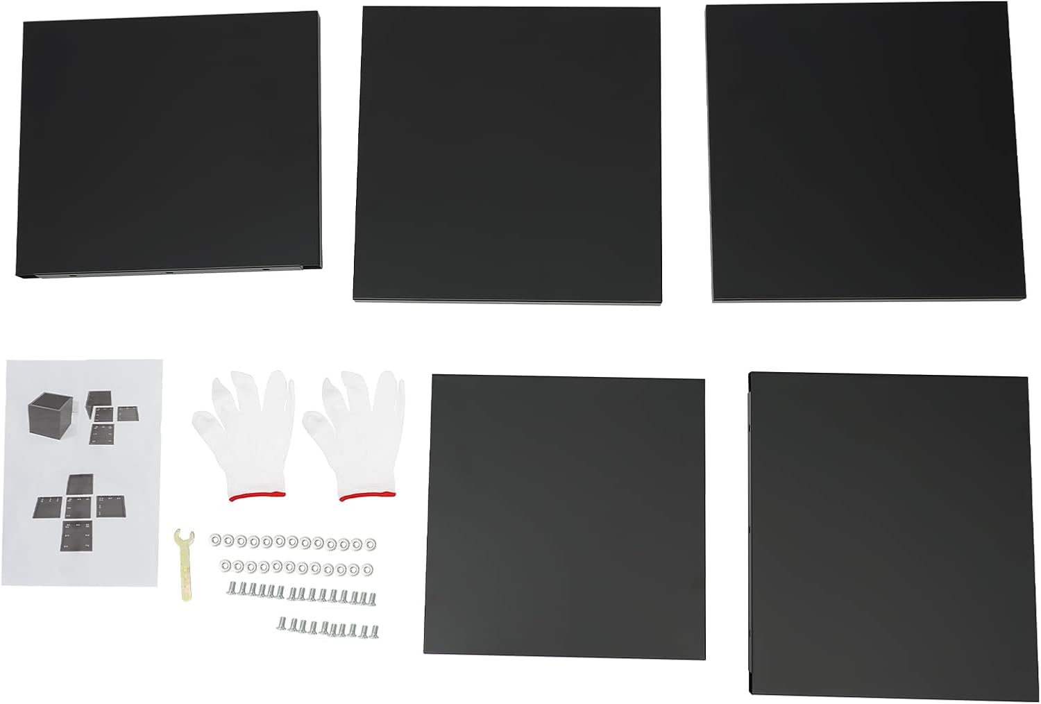 16" L x16 W x16 H Metal Flower Boxes Planter Boxes Outdoor Raised Garden Bed Indoor Outdoor Planting Bed Black Square Planter Box for Patios Lawn Yard Decor Storage