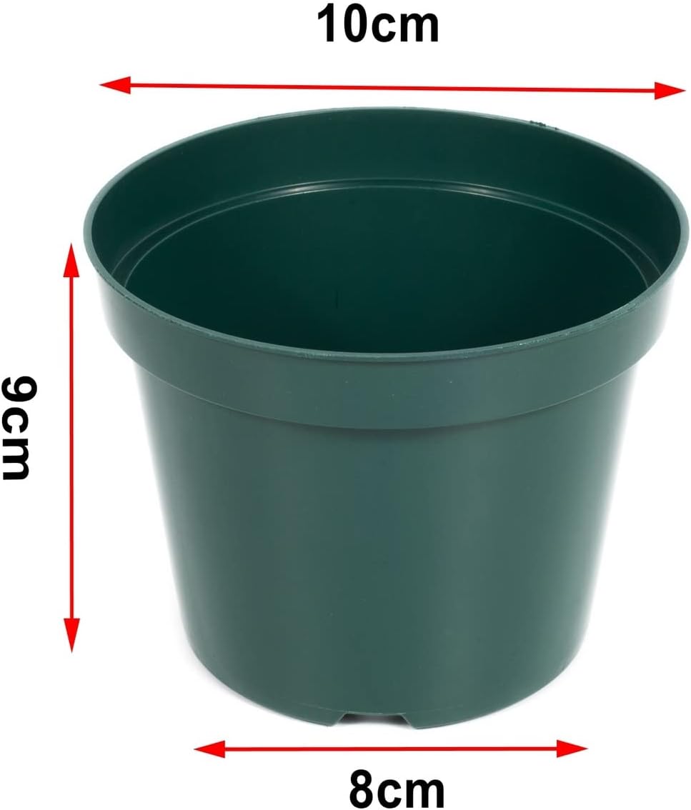 40 Pack 4 Inch Plastic Nursery Pots with Mesh Pad, Thick Sturdy Plastic Plant Pots with Drainage Holes Indoor/Ourdoor Flower Planter Pots, Green