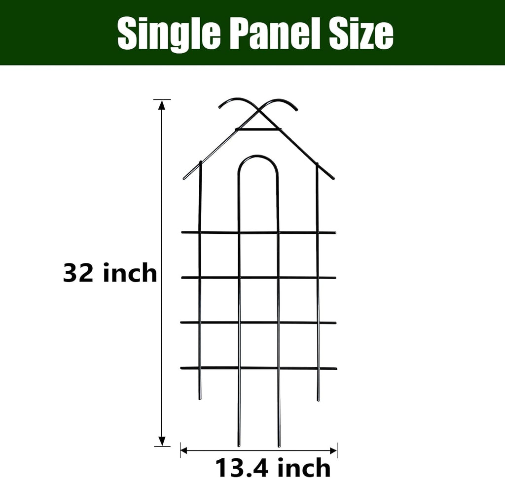 ARIFARO 32'' Metal Garden Trellis Indoor/Outdoor Sturdy Plant Trellis for Potted Plants,House Plants, Climbing Vines, Pack of 4, Black