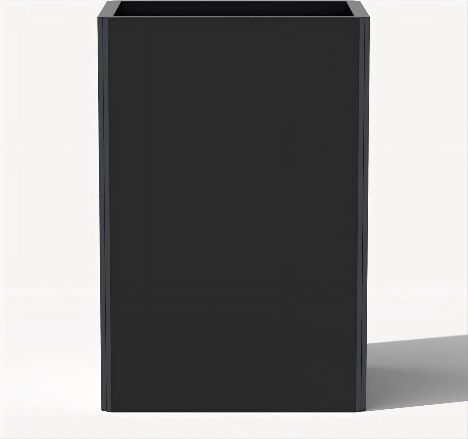 24" Tall Planter for Outdoor Plants, Modern Large Outdoor Galvanized Steel Flower Pots, Front Porch Decor, Garden Pots, Black Planters for Indoor/Outdoor, Patio, Balcony