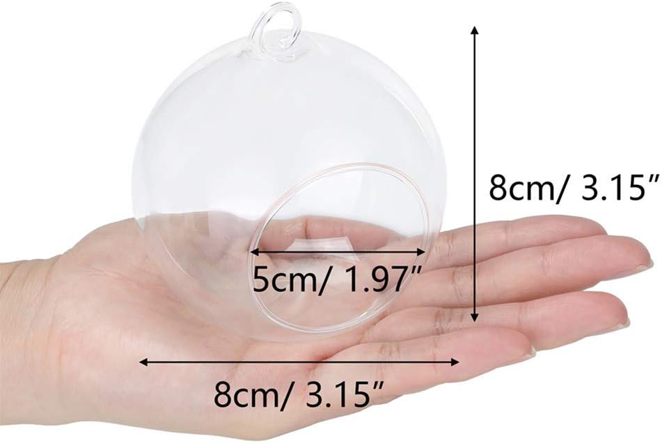 NUPTIO Glass Terrarium Globe Ornaments 12 Pcs 3.15" Diameter Small Terrariums Hanging Tea Light Candle Holders Home Wedding Party Centerpieces