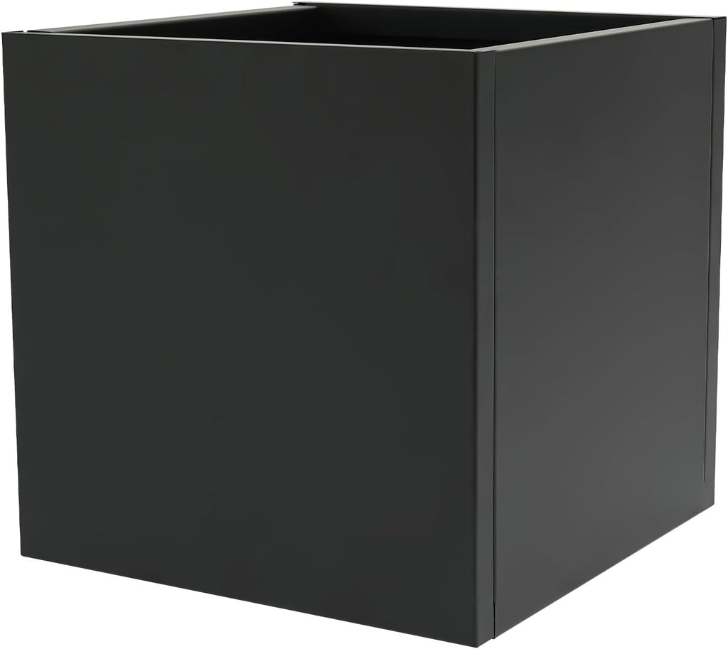 16" L x16 W x16 H Metal Flower Boxes Planter Boxes Outdoor Raised Garden Bed Indoor Outdoor Planting Bed Black Square Planter Box for Patios Lawn Yard Decor Storage