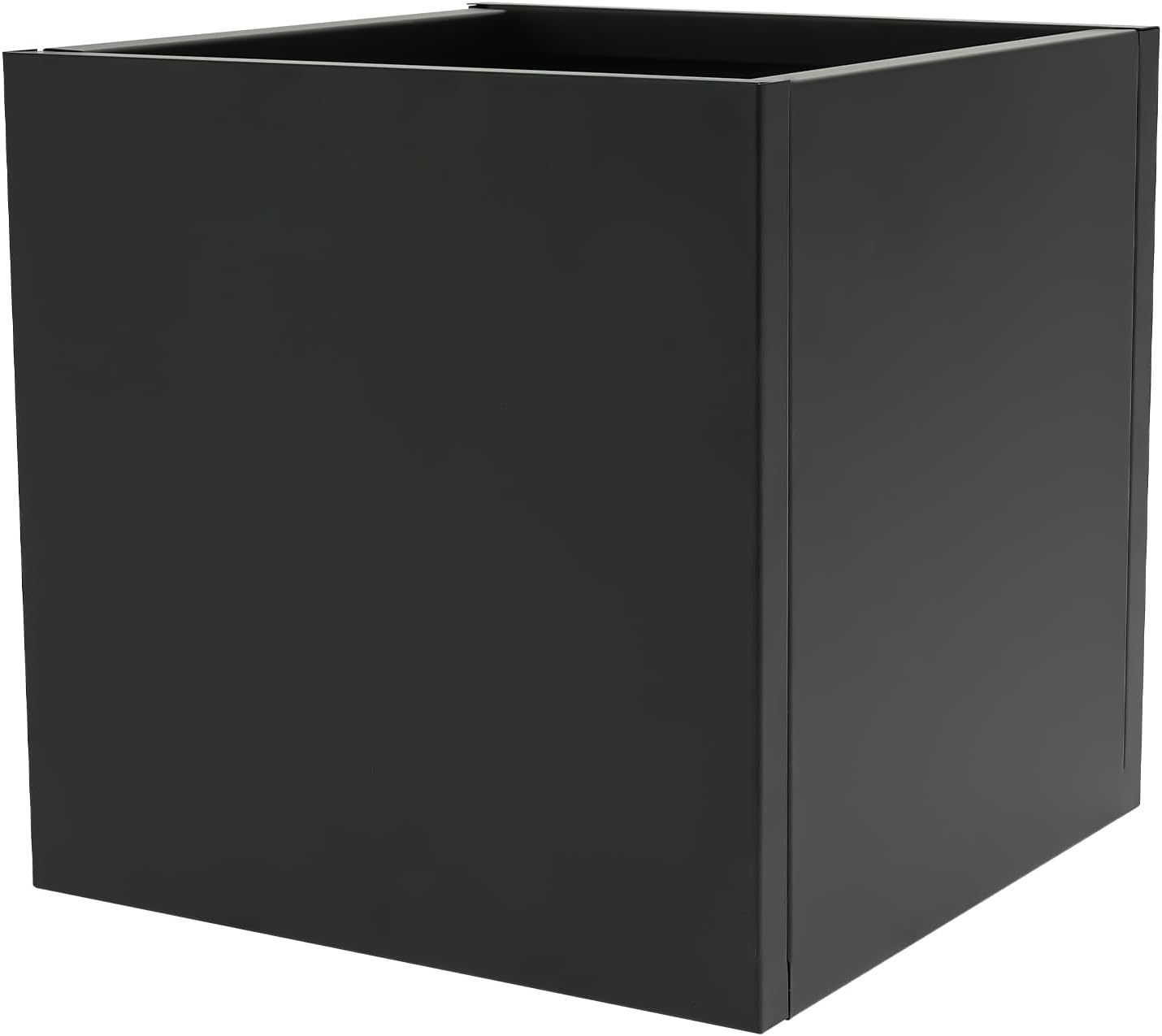 16" L x16 W x16 H Metal Flower Boxes Planter Boxes Outdoor Raised Garden Bed Indoor Outdoor Planting Bed Black Square Planter Box for Patios Lawn Yard Decor Storage