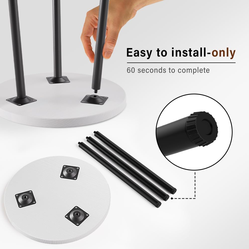 Plant Stand Indoor Tall: Corner Wood Plant Stand 2 Pack Mid Century Modern Decor - Small Round Plant Table for Indoor Plants - Outdoor Plant Holder for Patio Living Room Bathroom Office (White)