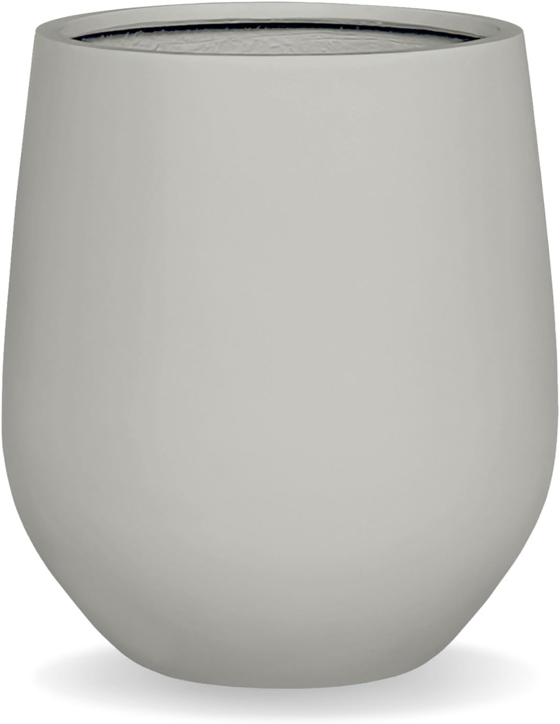 16.5" H x 15" D Corso Fiberstone Round Tapered Planter with Drainage Hole, Smooth Finishes, Weather Resistant for Indoor and Outdoor Use (Light French Gray, 11.5" Pot Opening)