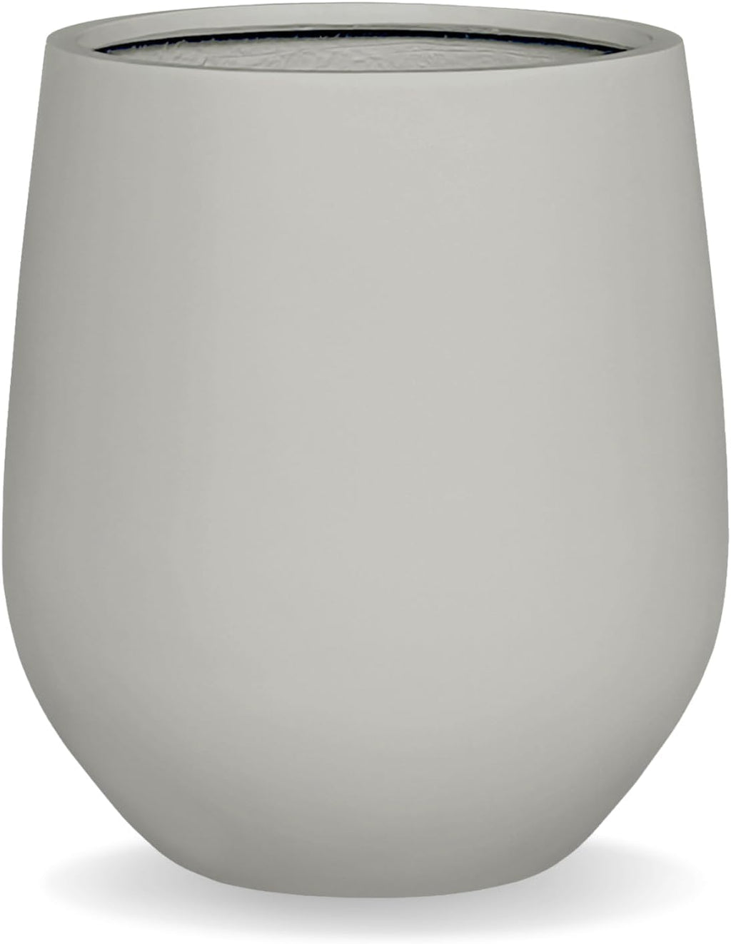 21" H x 19" D Corso Fiberstone Round Tapered Planter with Drainage Hole, Smooth Finishes, Weather Resistant for Indoor and Outdoor Use (Light French Gray, 15" Pot Opening)