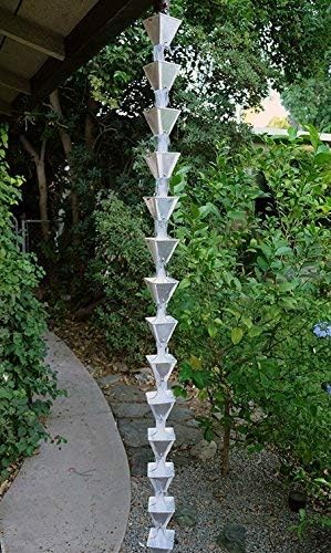 Nutshell Stores Medium Square Cups Rain Chain - Aluminum - 14 Feet