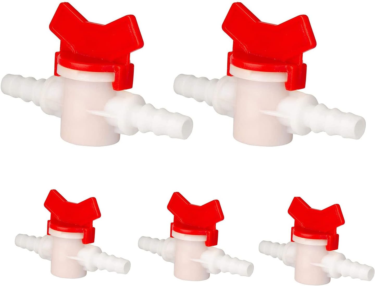 2 Pack Barbed Ball Valve 5/16" OD In-Line Ball Valve Shut-Off Switch with Hose Barb for Drip Irrigation and Aquariums Agricultura Garden