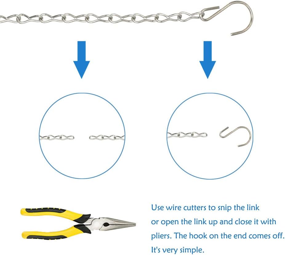 YINGFENG 6 Pack 19.7 Inch Silver Hanging Chain for Hanging Bird Feeders, Bird Houses, Planters, Baskets, Birdbaths, Lanterns, Wind Chimes, Billboards, Signs and Ornaments