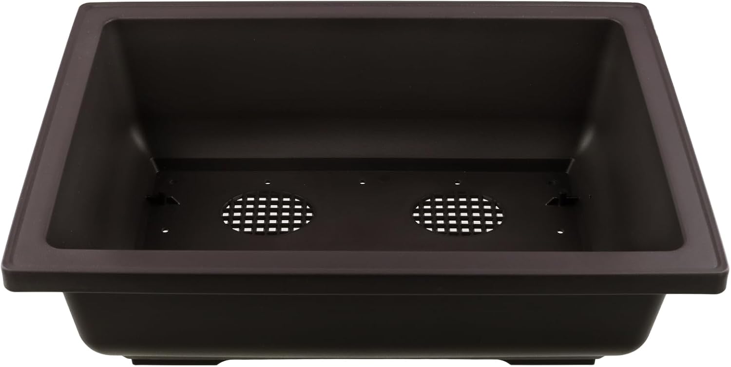 2 PCS 14 Inches Plastic Bonsai Training Pots, Rectangular Bonsai Tree Pots with Trays, Large Plastic Bonsai Container for Indoor, Outdoor