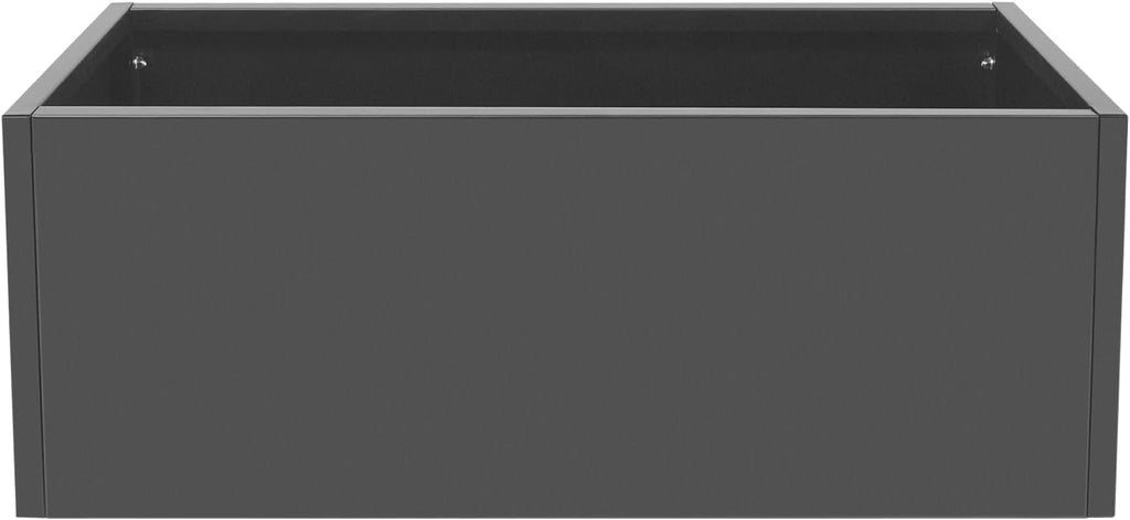 Steel Planter Box, 38" x 15" x 15" Rectangular Long Planter Metal Trough Box for Indoor Outdoor Tall Plants, Flowers or Shrubs (Gray)