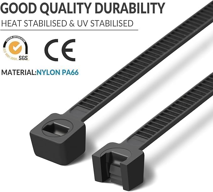 XINGO 10 Inch Blue Zip Ties Heavy Duty 100 Pack, 120 LBS Tensile Strength, Premium Nylon Cable Wire Ties, Self-locking Plastic Ties for Indoor and Outdoor Use