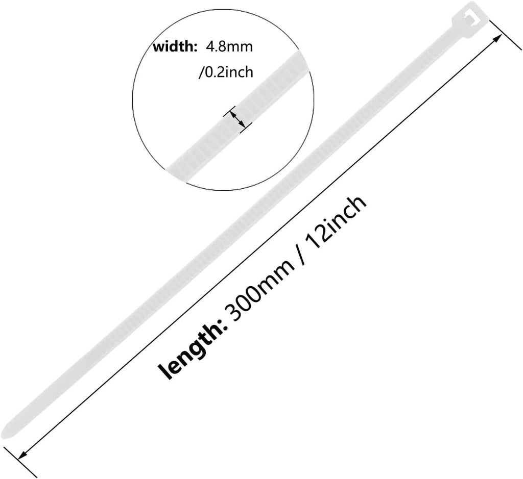 12 Inch Army Green Zip Tie 1000 PCS, 60 Lbs - Small to Medium Zip Tie, Nylon PA66 UV Resistant Cable Tie Heavy Duty for Indoor and Outdoor Use - Ideal for bundling and securing objects