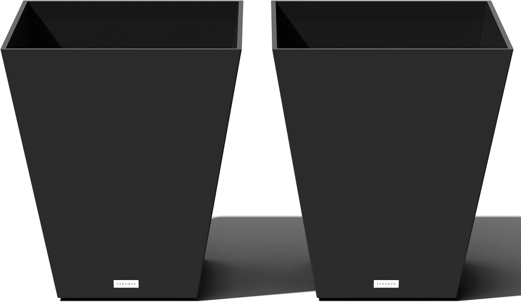 Veradek Pure Series Nobleton Plastic Planter - Large Pots for Indoor or Outdoor Porch/Patio | Durable All-Weather Use with Drainage Holes | Modern Planter Décor for Flowers, Shrubs, Trees