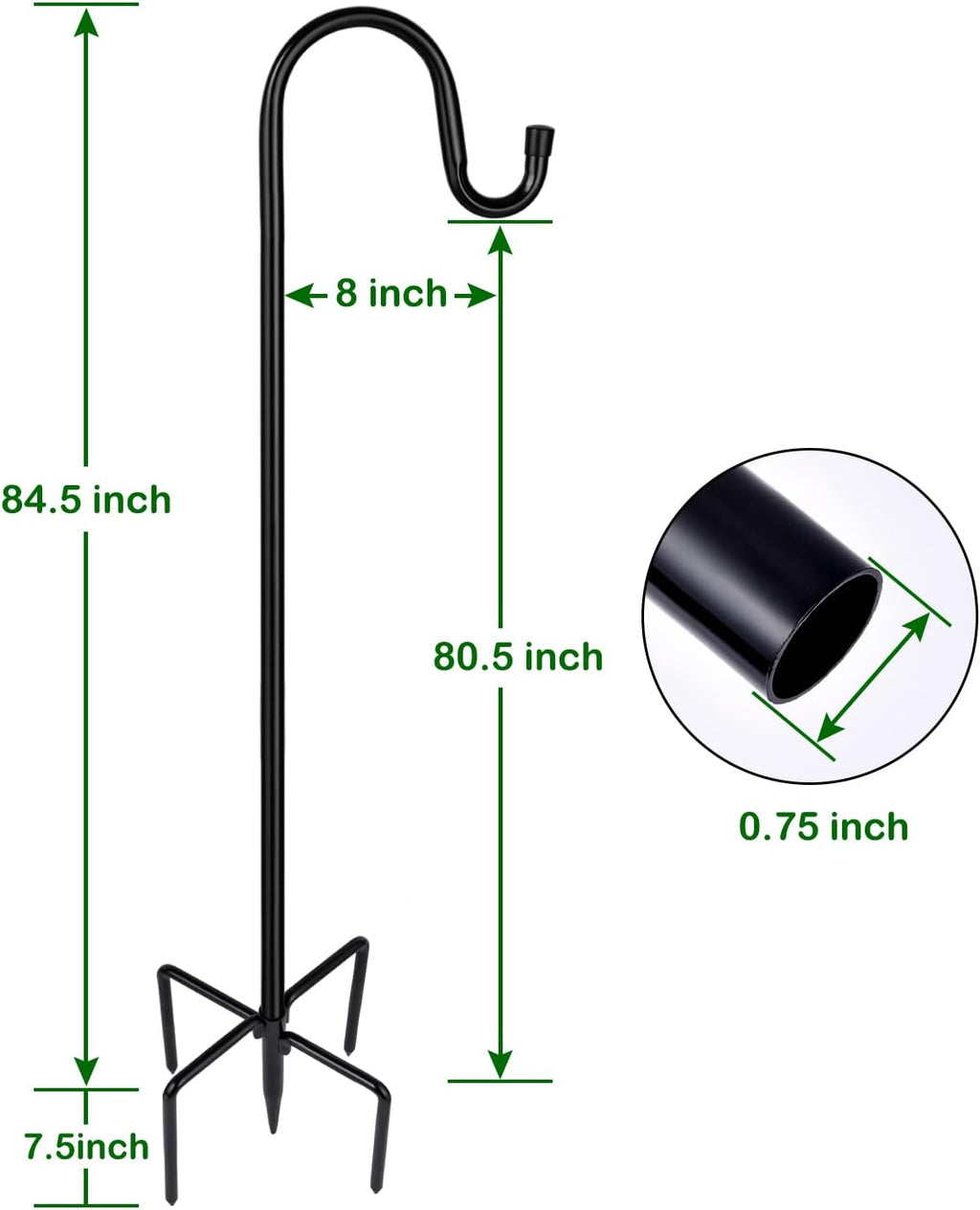 Ottsuls Shepherd-Hooks Adjustable for Bird-Feeder Lantern Plant-Hook Garden-Stake - Plant Stand Hanger for Outdoor Flower Basket, Bird Feeder Hanger Weddings Decor