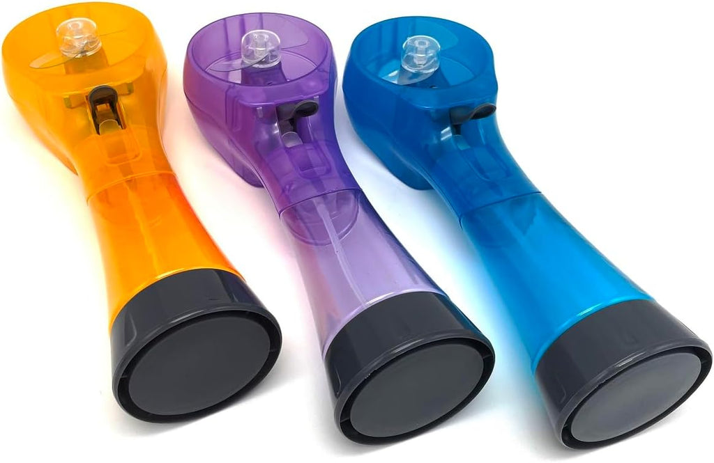 Water Misting Fans Portable Personal Handheld Spray Fan Cooling Outdoor Cooler, Pack of 3 (Blue/Purple/Yellow)